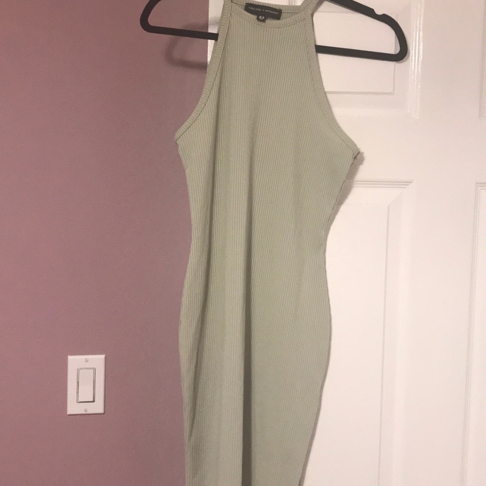 Carli Bybel x Missguided Ribbed Green Dress